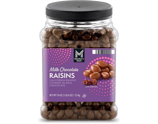 Milk Chocolate Covered Raisins, 54 oz Member's Mark