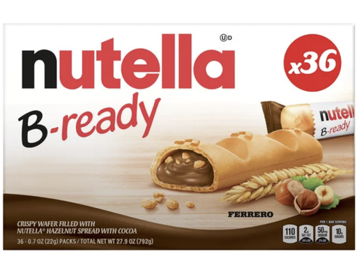 B-Ready Bars, 36 count Nutella