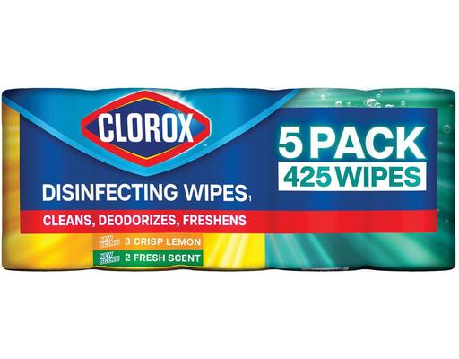Disinfecting Wipes, Variety Pack, 85 wipes, 5 pack Clorox