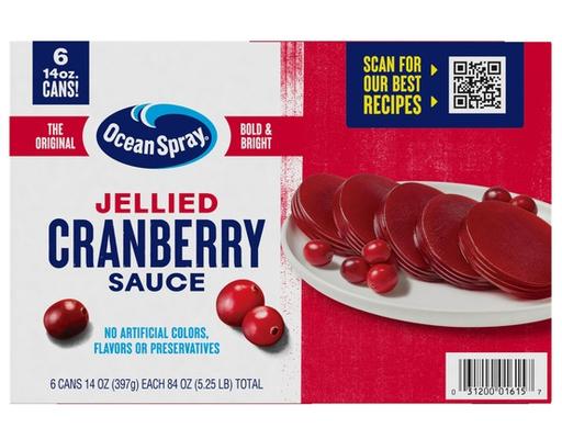 Jellied Cranberry Sauce, 14 oz (6-pk) Ocean Spray