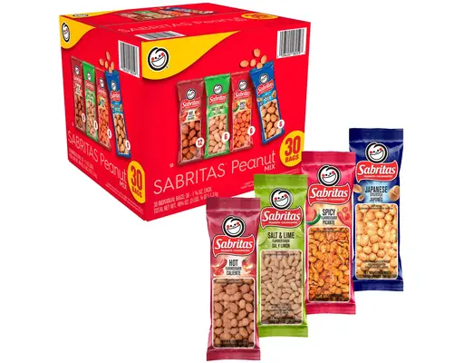 Peanut Mix, 1.625 oz, Variety Pack, 30 count Sabritas