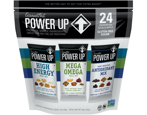 Power Up Trail Mix, Variety Pack, 1.5 oz, 24 count Gourmet Nut