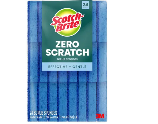 Scrub Sponges, Zero Scratch, Blue, 24 count Scotch-Brite