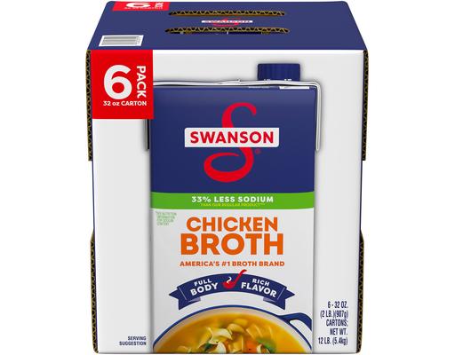 Natural Chicken Broth 6 pack, 32 ounces each Swanson