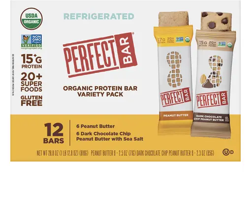 Organic Protein Bar, Variety Pack, 12 count Perfect Bar