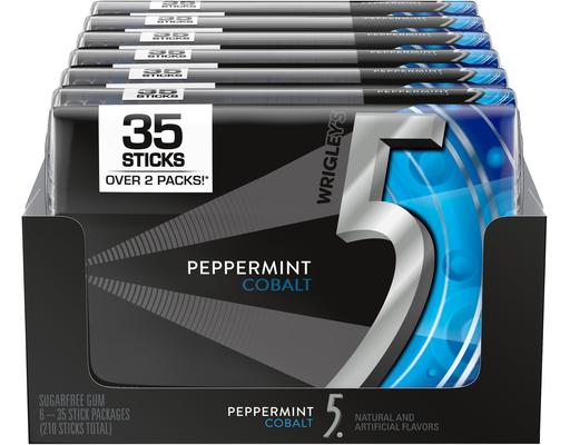 5 Peppermint Cobalt Mega Pack Gum, 6 pack, 35 pieces Wrigleys