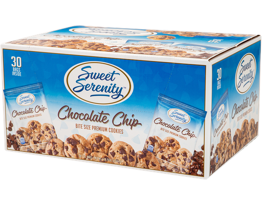 Bite Size Premium Cookies, Chocolate Chip, 2 oz, 30 count Sweet Serenity