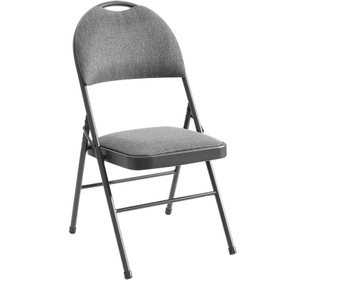Metal High Back Padded Folding Chair, Gray Maxchief