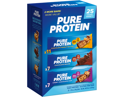 Bars, 20-21g Protein, Variety Pack, 1.76 oz, 25 ct Pure Protein