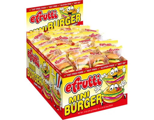 Gummi Mini Burger, 0.32 oz, 60 count Efrutti