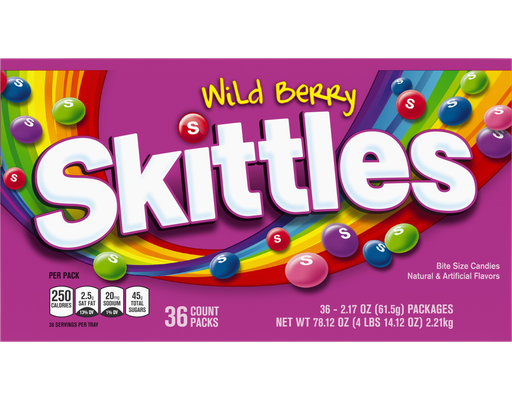 Wild Berry Full Size Chewy Candy, 2.17 oz, 36 count Skittles