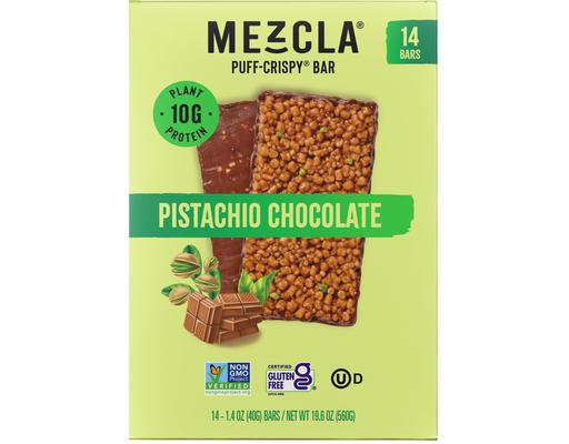 Pistachio Chocolate Puff Crispy Bar, 14 count, 1.4 oz each Mezcla