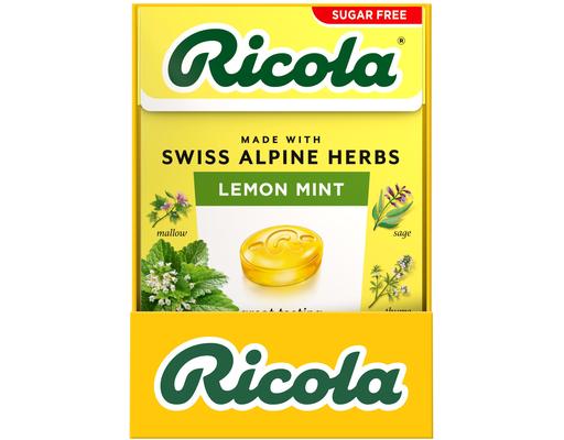 Sugar Free Lemon Mint, 10 boxes, 18 drops each Ricola