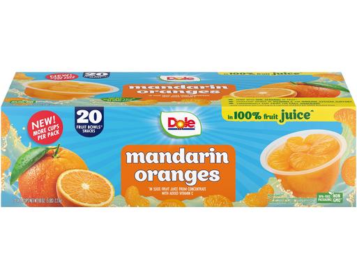 Mandarin Fruit Bowls 20 count, 4 oz each Dole