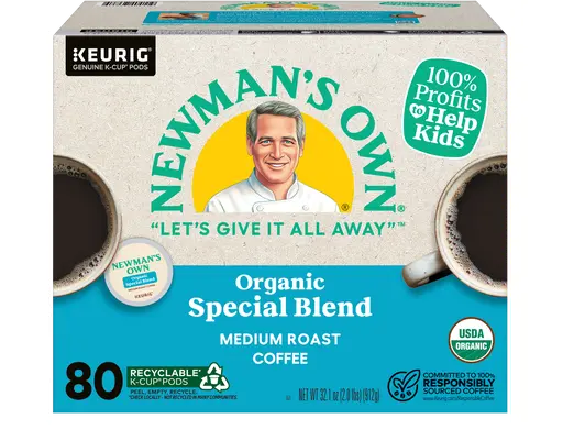 Organic Special Blend Coffee, Medium Roast, Keurig K-Cup Pods, 80 count Newman's Own