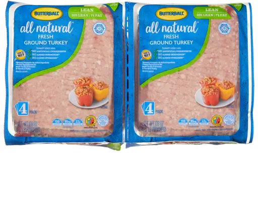 Ground Turkey, 93% Lean, 1.7 lbs, 4 count Butterball