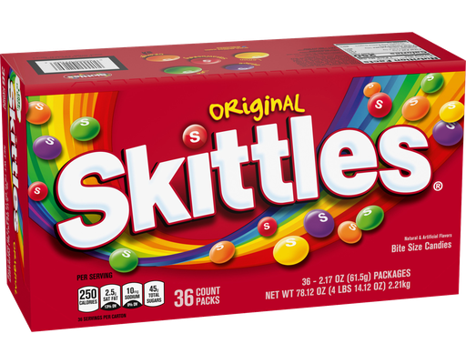 Original Chewy Candy, Full Size, 2.17 oz, 36 count Skittles