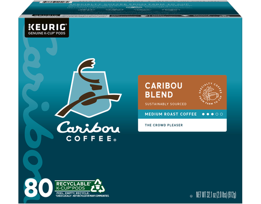 Caribou Coffee, Medium Roast, Keurig K-Cup Pods, 80 count Caribou Blend
