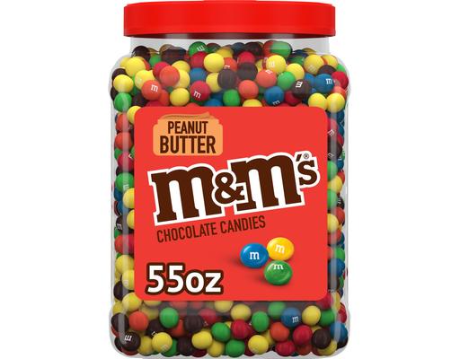 Bulk Chocolate Candy, Peanut Butter, Jar, 55 ounce M&M's