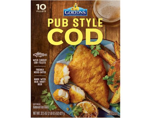 Pub Style Wild Caught Cod 100% Whole Fish Fillets, 10 count Gorton���s