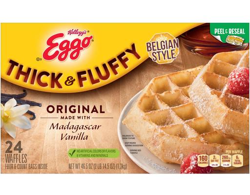 Thick & Fluffy Original Belgian Style Waffles, 24 count Eggo