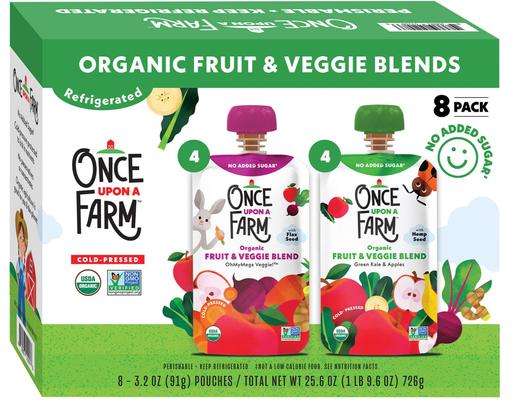 Organic Fruit & Veggie Blends, 8 count Once Upon A Farm