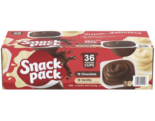 Chocolate and Vanilla Pudding Variety Pack, 3.25 oz., 36 count Snack Pack