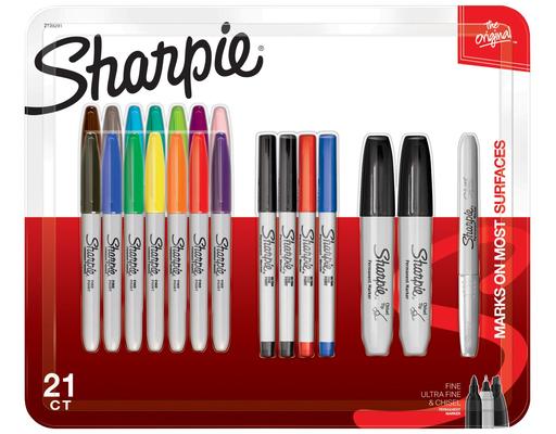 Permanent Markers, Assorted Tips and Colors, 21 count Sharpie