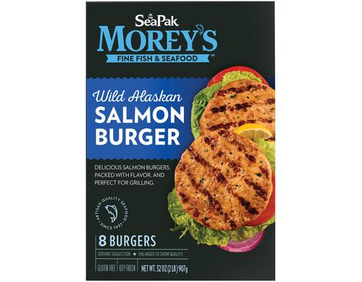 Wild Alaskan Salmon Burger, 8 count Morey's