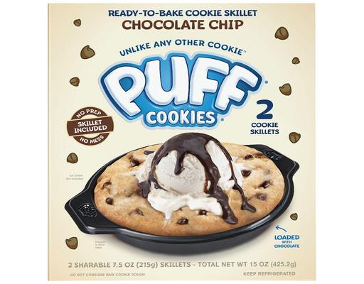 Cookie Dough, Ready to Bake Skillet, Chocolate Chip, 7.5 oz., 2 pack Puff Cookies