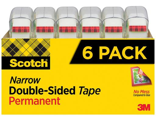 Double Sided Tape 6 Rolls 1/2" x 500" per roll Scotch