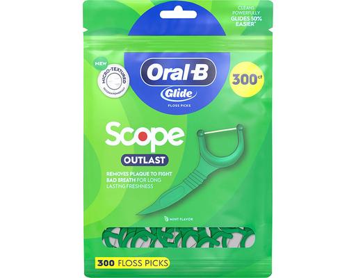 Glide Scope Outlast Dental Floss Picks, Mint, 300 count. Oral-B