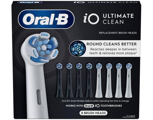iO Ultimate Clean Replacement Brush Heads, Black and White, 8 count. Oral-B