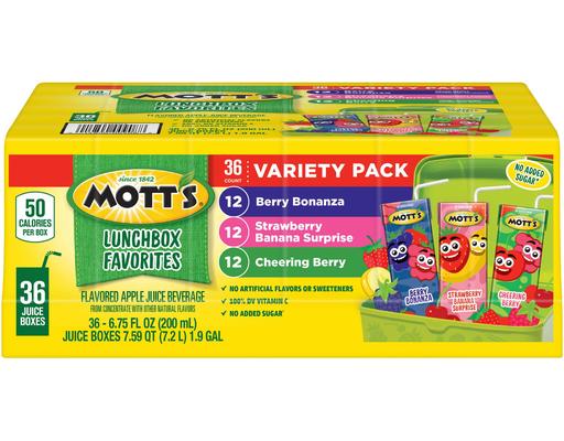 Lunchbox Favorites Juice Drink Variety Pack, Boxes, 6.75 fl. oz., 36 pack Mott's