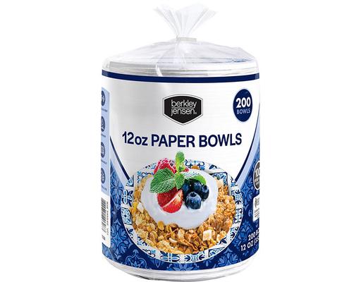 Paper Bowls, 12 oz., 200 count. Berkley Jensen