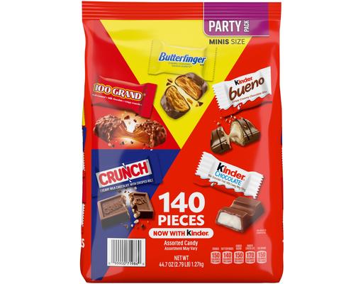 Crunch, 100 Grand, Kinder & More Variety Candy, 140 count Butterfinger