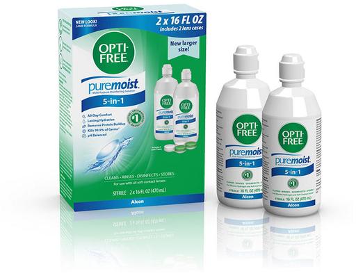 Puremoist Multi-Purpose Disinfecting Solution, 2 pack, 16 fl. oz. Opti-free