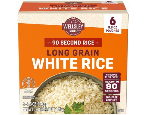 Organic Long Grain Brown Rice, 6 pack, 8.8 oz. Wellsley Farms