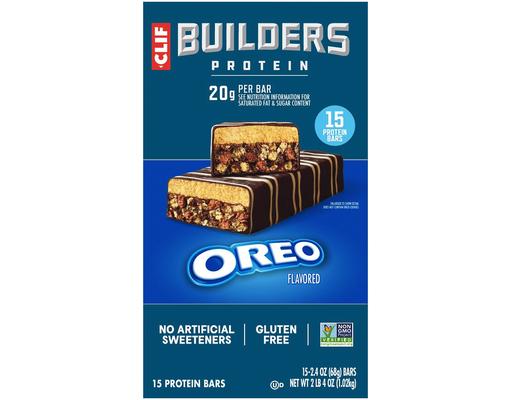 Builders Bars, 20g Plant Based Protein, Oreo Flavored, 2.4 oz., 15 pack Clif