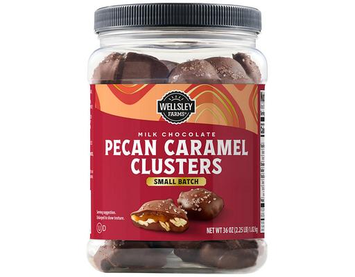 Milk Chocolate Pecan Caramel Clusters, 36 oz. Wellsley Farms