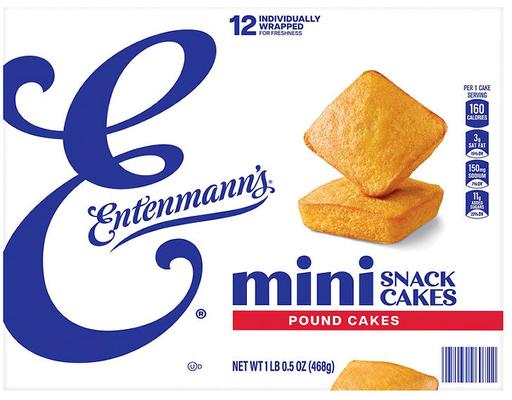 Pound Mini Snack Cakes, 12 count, 1.38 oz. Entenmann's