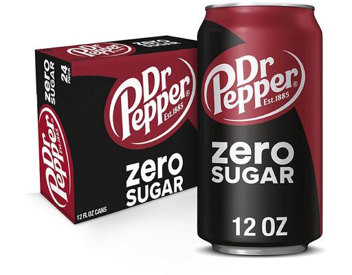 Zero Sugar Soda, 24 cans, 12 fl. oz. Dr Pepper