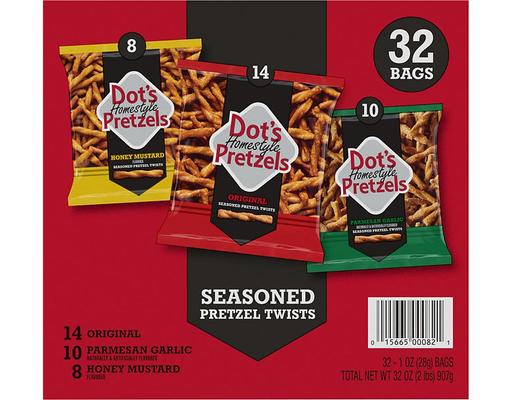 Pretzels Snack Variety Pack, Snack Packs, 32 pack. Dot's