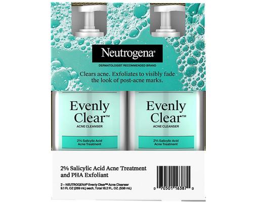 Evenly Clear Acne Cleanser 9.1 fl. oz, 2 pack. Neutrogena