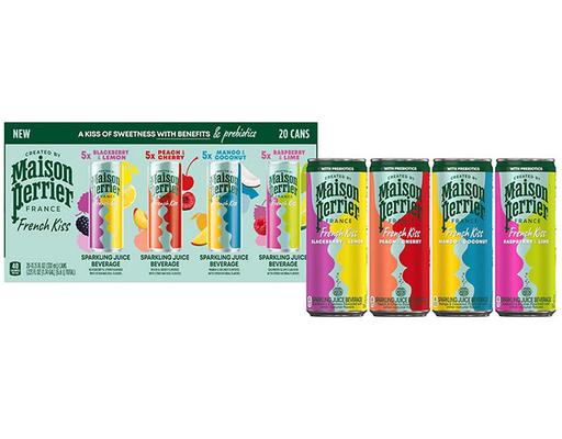 French Kiss Sparkling Beverages, Prebiotic, 5g Fiber, 20 cans, 11.15 fl. oz. Maison Perrier