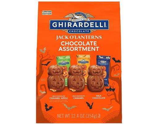 Assorted Chocolate Jack-O-Lanterns XL Bag, Individually Wrapped, 12.4 oz. Ghirardelli