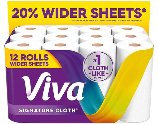 Signature Cloth Choose-A-Sheet Paper Towels, 12 rolls, 108 sheets Viva