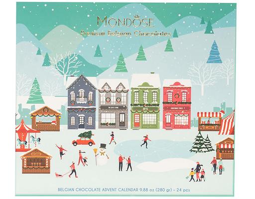 Belgian Chocolate Advent Calendar, With Seven Indulgent Chocolate Varieties, 24 count. Mondose