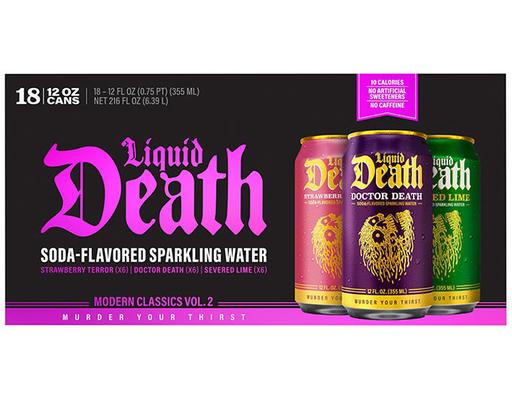 Sparkling Water Variety Pack, Severed Lime, Doctor Death, Strawberry Terror, 18 pack, 12 oz. each Liquid Death