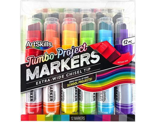 Jumbo Project Markers Extra Wide Chisel Tip Project Marker 12 count ArtSkills